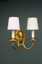 Northeast Lantern 118-DB-LT2-SHD - Wall Sconce 2 J-Arms Dark Brass 2 Candelabra Socket Eggshell Shade