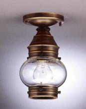 Northeast Lantern 2014-AC-MED-CSG - Onion Flush No Cage Antique Copper Medium Base Socket Clear Seedy Glass