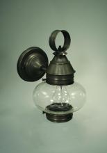 Northeast Lantern 2025-AB-MED-OPT - Onion Wall No Cage Antique Brass Medium Base Socket Optic Glass