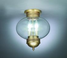 Northeast Lantern 2044-AB-MED-CSG - Onion Flush No Cage Antique Brass Medium Base Socket Clear Seedy Glass