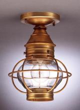 Northeast Lantern 2514-AB-MED-CSG - Caged Onion Flush Antique Brass Medium Base Socket Clear Seedy Glass