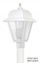 Wave Lighting 411-WH - SAXONY POST LANTERN WHITE W/CLEAR BEVELED LENS