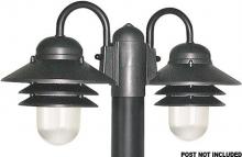 Wave Lighting S75TC-2-BK - NAUTICAL POST MOUNT BLACK W/CLEAR LENS, TWIN