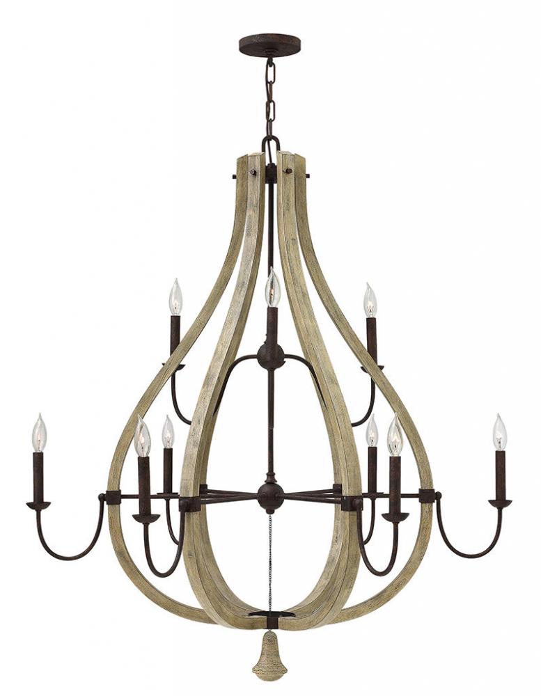 Large Open Frame Two Tier Chandelier