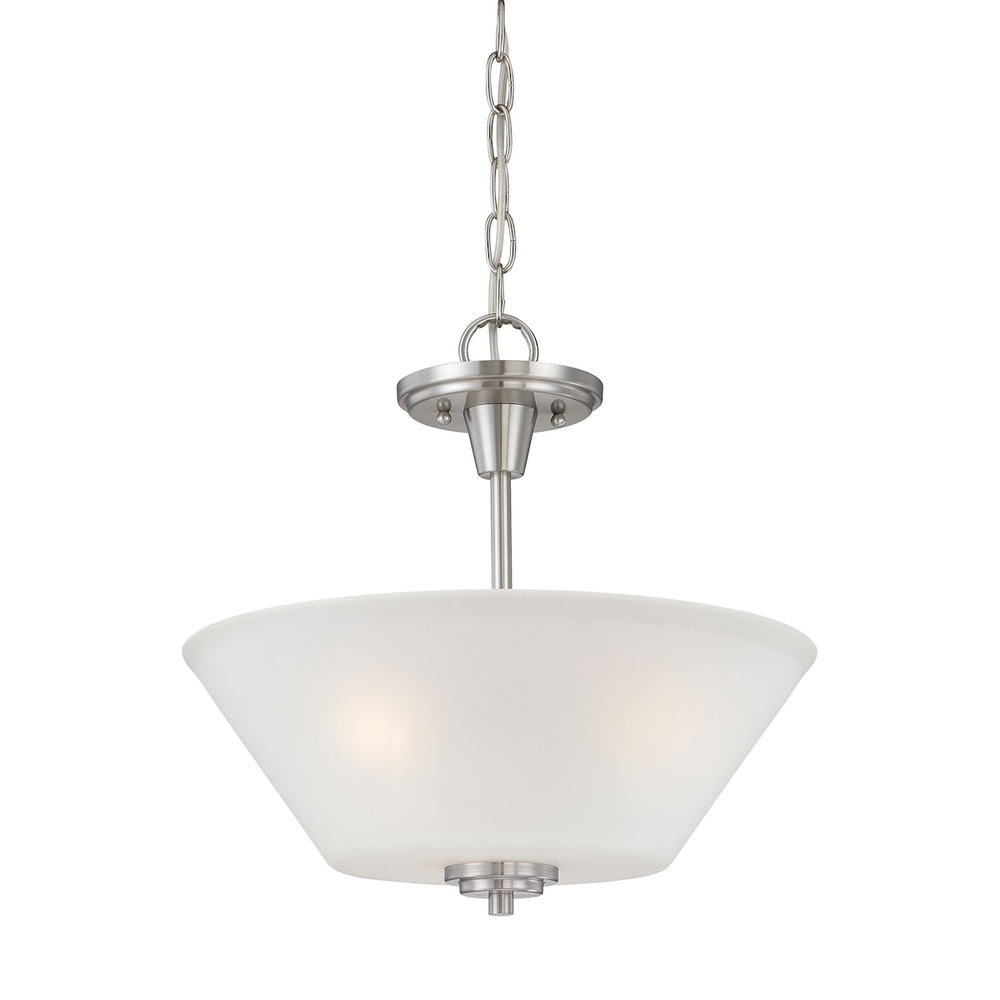 Thomas - Pittman 15'' Wide 2-Light Pendant - Brushed Nickel