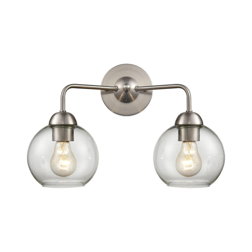 Thomas - Astoria 16'' Wide 2-Light Vanity Light - Brushed Nickel