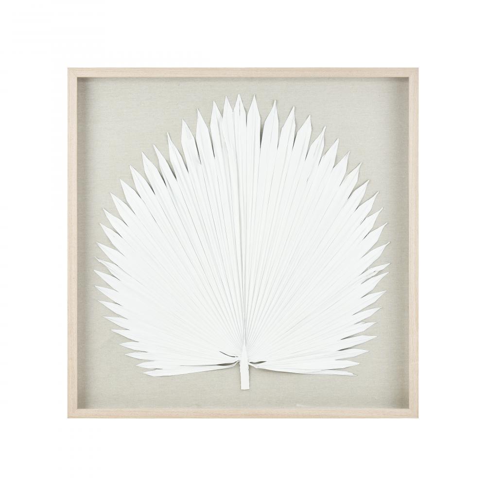 Fan Palm Dimensional Wall Art - White