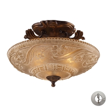 ELK Home 08101-AGB-LA - Thomas - Restoration 16'' Wide 3-Light Semi Flush Mount - Antique Golden Bronze