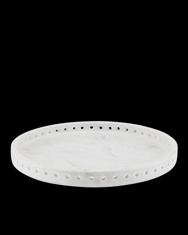 Freya Large White Marble Tray