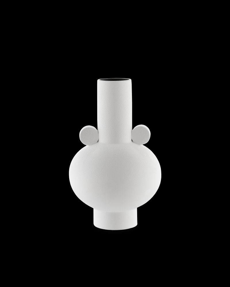 Happy 40 Round White Vase