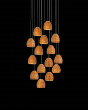 Currey 9000-1001 - Beehive 15-Light Round Multi-Drop Pendant